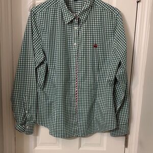 Brooks Brothers Green and White Checkered Shirt
